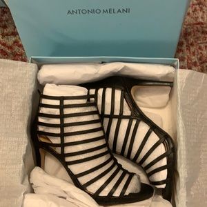 BRAND NEW!! Black caged Antonio Melani heels, size 9.5